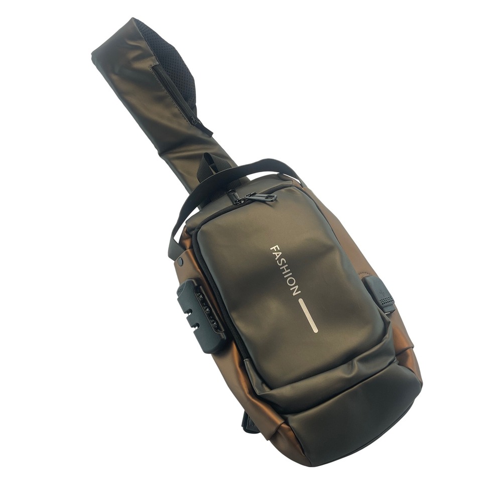 Fashion Sling unisex, Bag Anti Theft Crossbody Shoulder Chest Bag Pack Gray Brow